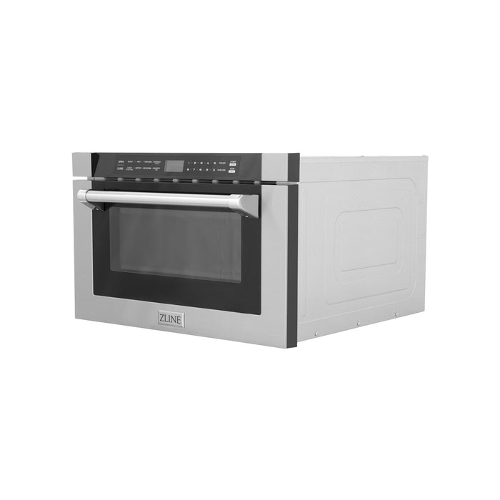 ZLINE 24 In. 1.2 cu. ft. Built-in Microwave Drawer with a Traditional Handle in Stainless Steel (MWD-1-H)