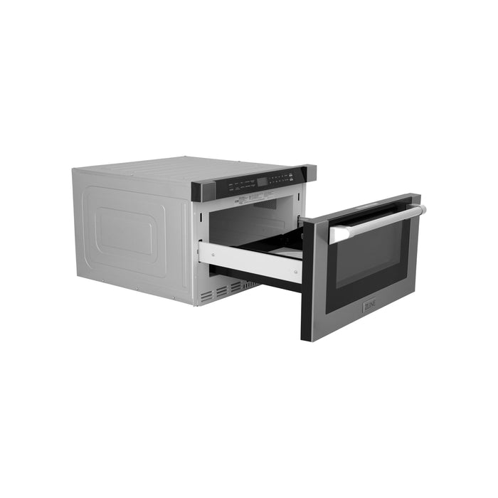 ZLINE 24 In. 1.2 cu. ft. Built-in Microwave Drawer with a Traditional Handle in Stainless Steel (MWD-1-H)