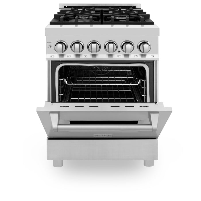 ZLINE 24 in. Professional Gas Burner/Electric Oven Stainless Steel Range (RA24)