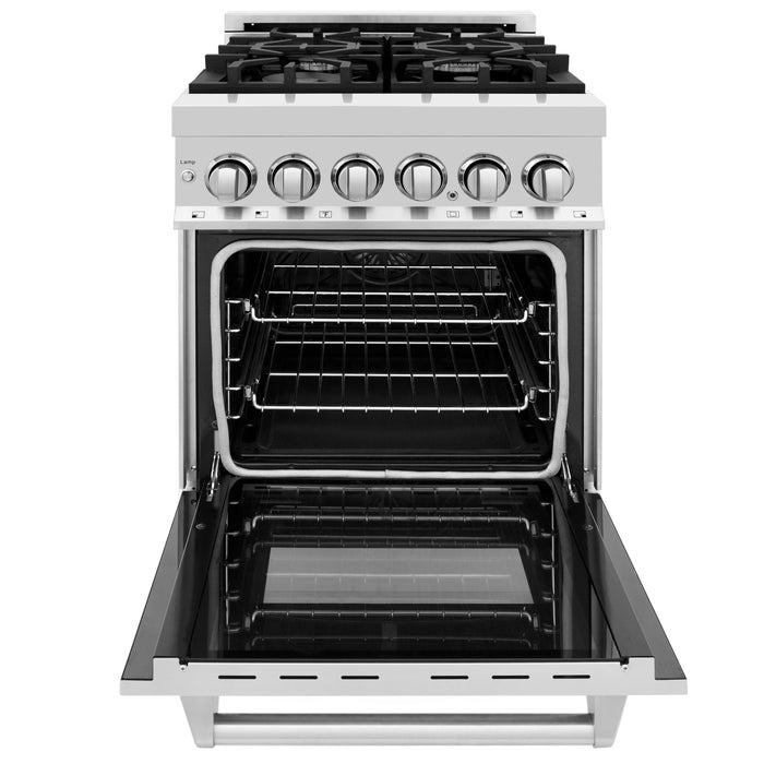 ZLINE 24 in. Professional Gas Burner/Electric Oven Stainless Steel Range (RA24)