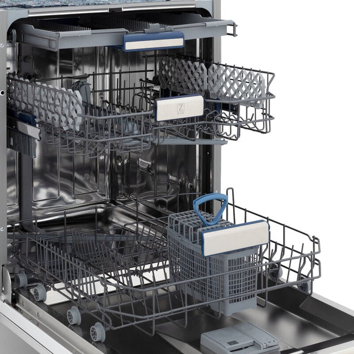 ZLINE 24 in. Tallac Series 3rd Rack Dishwasher in Stainless Steel with Traditional Handle, 51dBa (DWV-304-24)