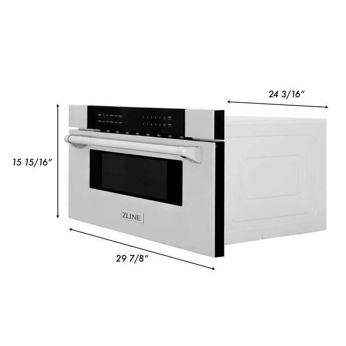 ZLINE 30 Inch 1.2 cu. ft. Built-In Microwave Drawer In Stainless Steel (MWD-30)