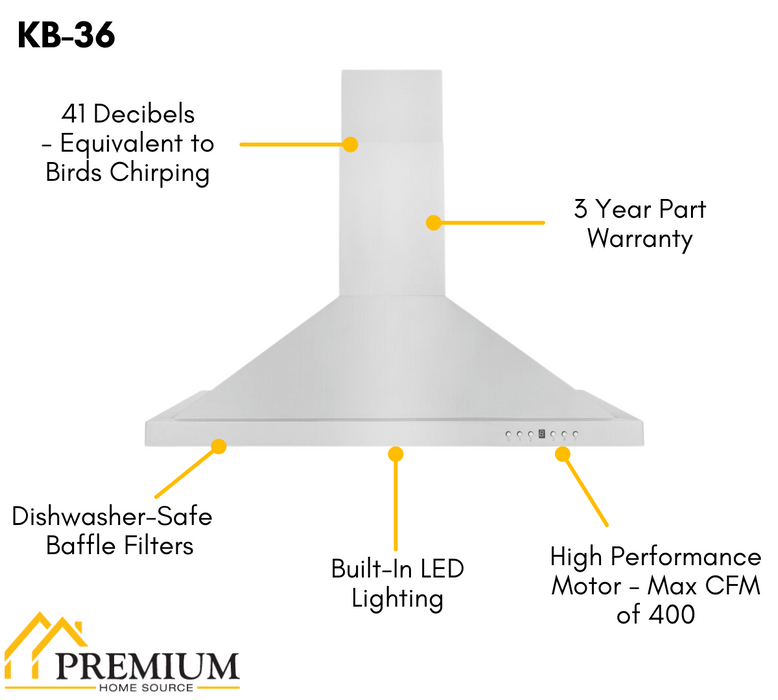 ZLINE Kitchen and Bath Appliance Package - 36 in. Dual Fuel Range, 36 in. Range Hood (2KP-RARH36)