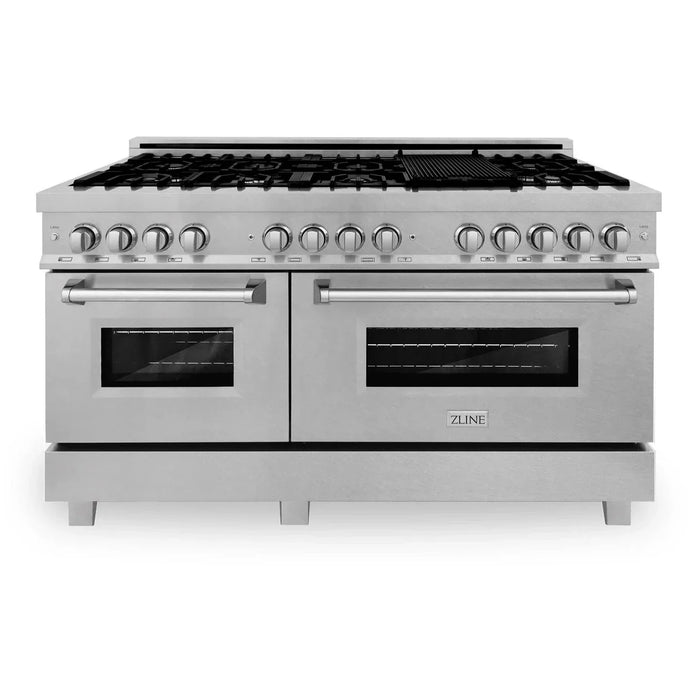 ZLINE 60 in. Professional Gas Burner and 7.4 cu. ft. Electric Oven in Stainless Steel (RA60)