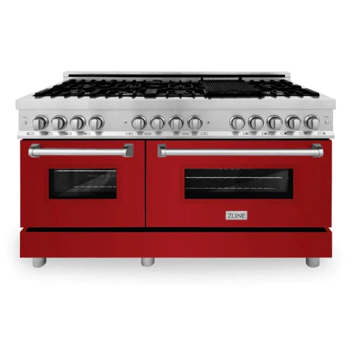 ZLINE 60 in. Professional Gas Burner and 7.4 cu. ft. Electric Oven in Stainless Steel (RA60)