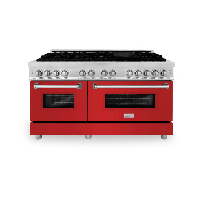 ZLINE 60 in. Professional Gas Burner and 7.4 cu. ft. Electric Oven in Stainless Steel (RA60)