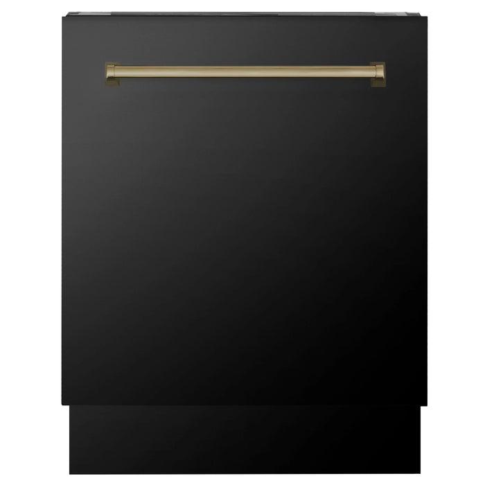 ZLINE Autograph Series 24 inch Tall Dishwasher in Stainless Steel with Champagne Bronze Handle (DWVZ-304-24-CB)