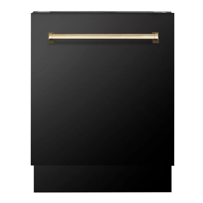 ZLINE Autograph Series 24 inch Tall Dishwasher in Stainless Steel with Champagne Bronze Handle (DWVZ-304-24-CB)