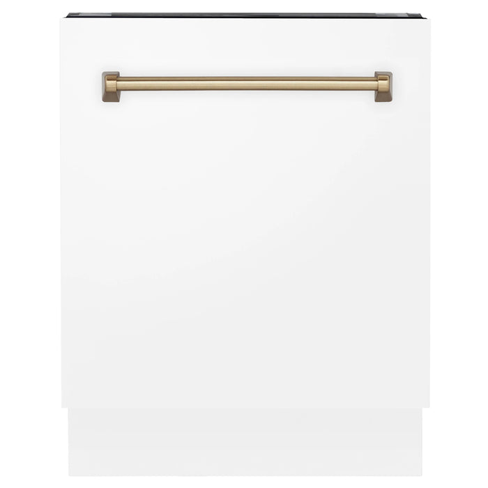 ZLINE Autograph Series 24 inch Tall Dishwasher in Stainless Steel with Champagne Bronze Handle (DWVZ-304-24-CB)