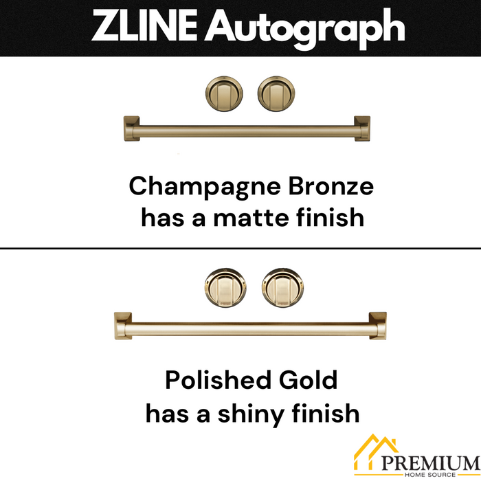 ZLINE Autograph Series 24 inch Tall Dishwasher in Stainless Steel with Champagne Bronze Handle (DWVZ-304-24-CB)