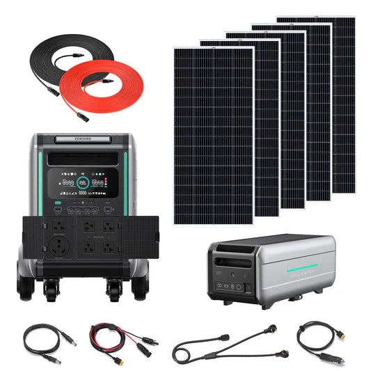 Zendure | SuperBase V4600 3600W 120/240V Power Station Kit | 9,2kWh Lithium Battery Bank | Off-Grid Solar Kit