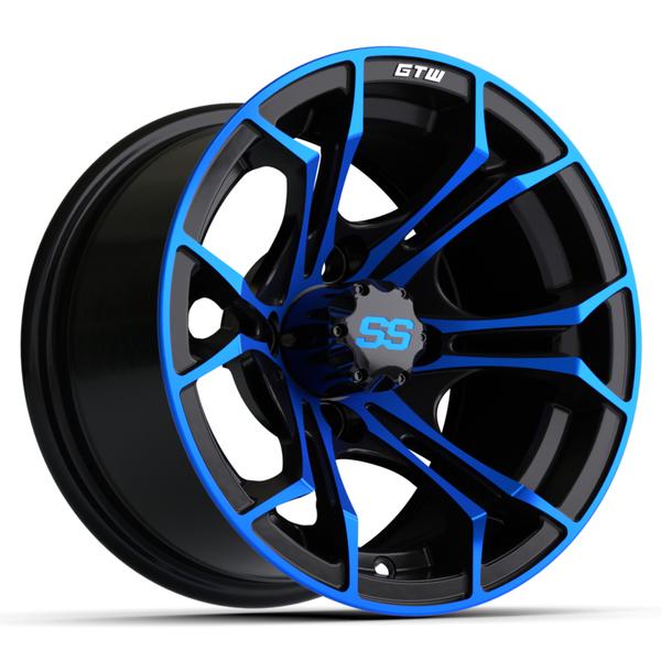 GTW 12" Spyder Black with Blue Accents Wheel