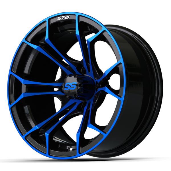 GTW 14" Spyder Black with Blue Accents Wheel