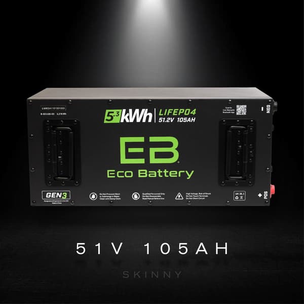 Eco Battery GEN3 51V 105Ah "Skinny" Battery Bundle - Advanced EV Advent 2022-2024