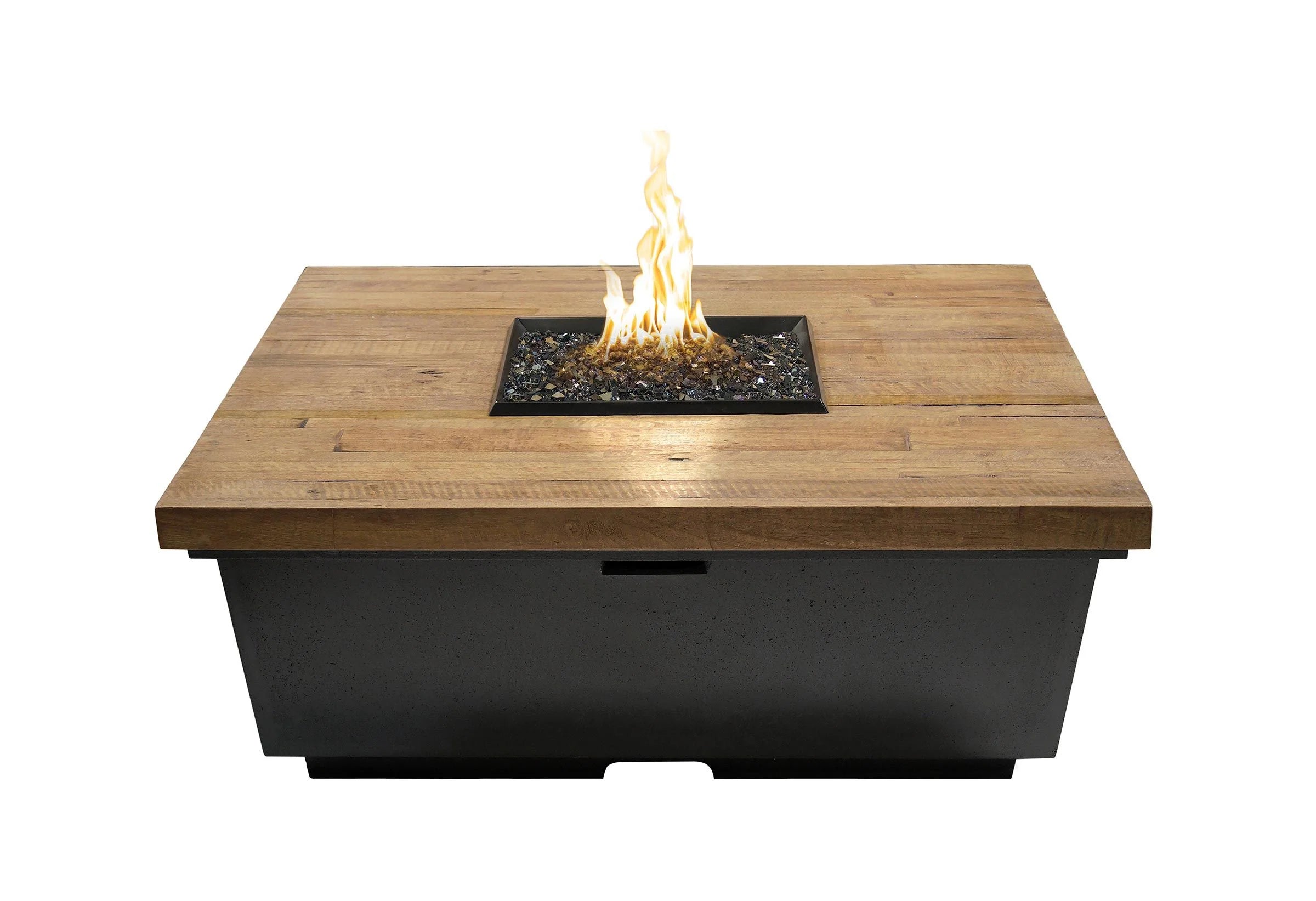 American Fyre Designs Contempo Square Reclaimed Wood Fire Table Fire Pit