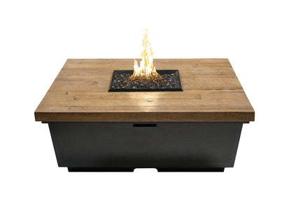 American Fyre Designs Contempo Square Reclaimed Wood Fire Table Fire Pit