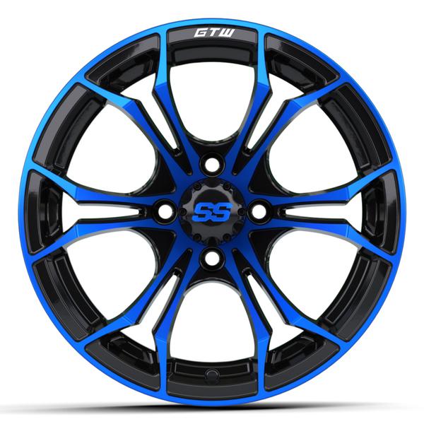GTW 14" Spyder Black with Blue Accents Wheel