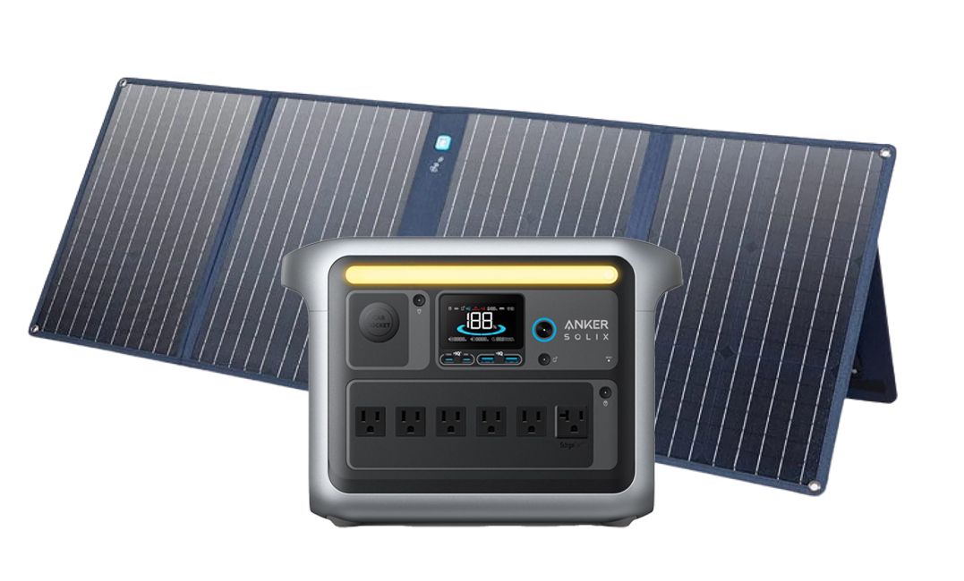 Anker SOLIX C1000X Portable Solar Generator Kit - With Anker 100W Solar Panel