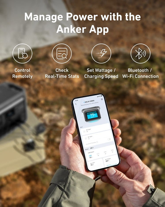 Anker SOLIX C800X Portable Power Station - With Anker 100W Solar Panel