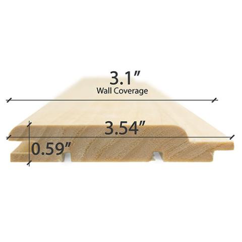 Prosaunas Aspen 1x4 T&G STP Sauna Wood
