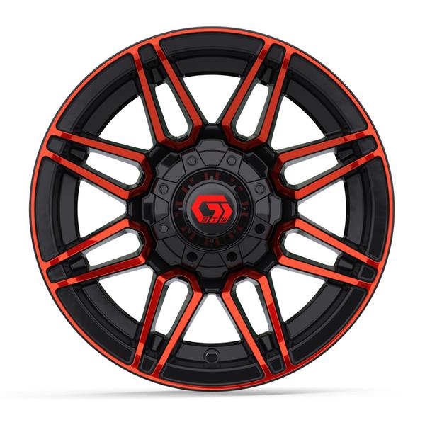 GTW 12" Stealth Gloss Black with Red Face Wheel
