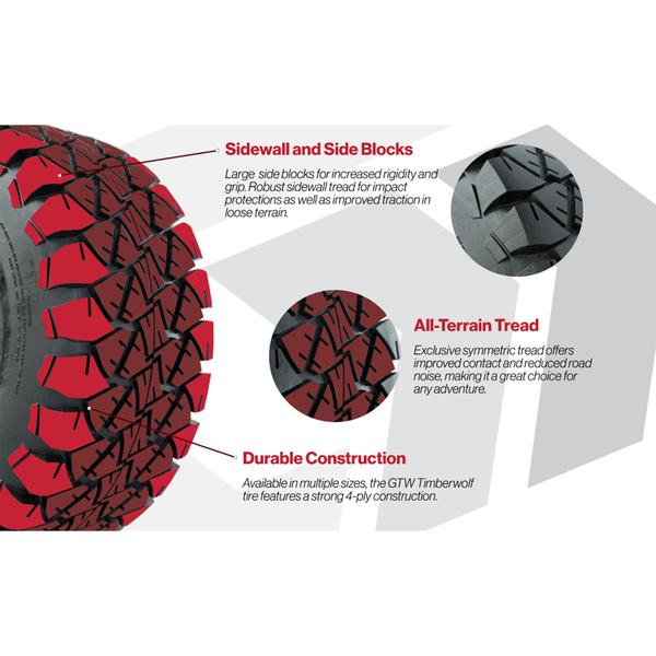 GTW Godfather Wheels 14" with 22x10-14 GTW Timberwolf All-Terrain Tires - Set of 4