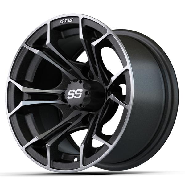 GTW 12" Spyder Matte Gray Wheel with Machined Accents