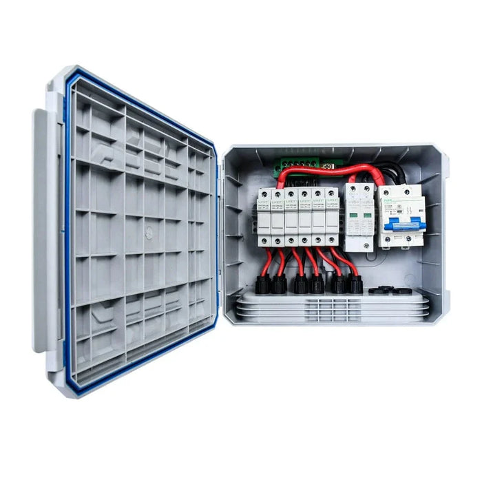 Eco-Worthy Upgraded 6 String PV Combiner Box with 25A Current Fuse & 125A Circuit Breaker