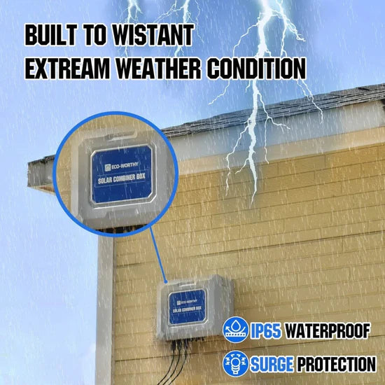 Eco-Worthy Upgraded 6 String PV Combiner Box with 25A Current Fuse & 125A Circuit Breaker