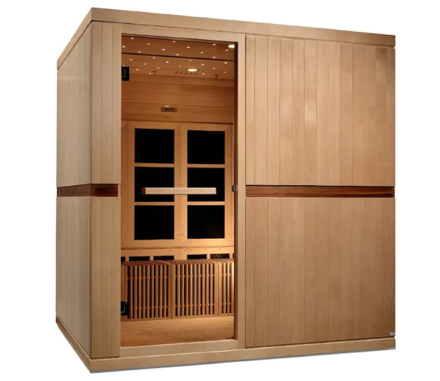 Golden Designs | Catalonia 8-person PureTech™ Near Zero EMF (Under 2MG) FAR Infrared Sauna (Canadian Hemlock)