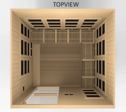 Golden Designs | Catalonia 8-person PureTech™ Near Zero EMF (Under 2MG) FAR Infrared Sauna (Canadian Hemlock)