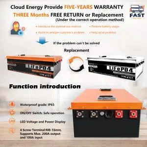 Cloudenergy 24V 300Ah LiFePO4 Deep Cycle Lithium Battery (CL24V-300Ah)
