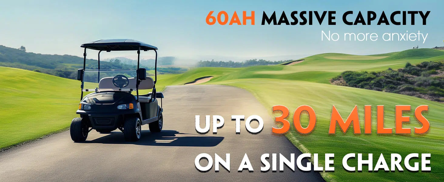 Cloudenergy 48V (51.2V) 60Ah LiFePo4 Golf Cart Battery With 20A Charger