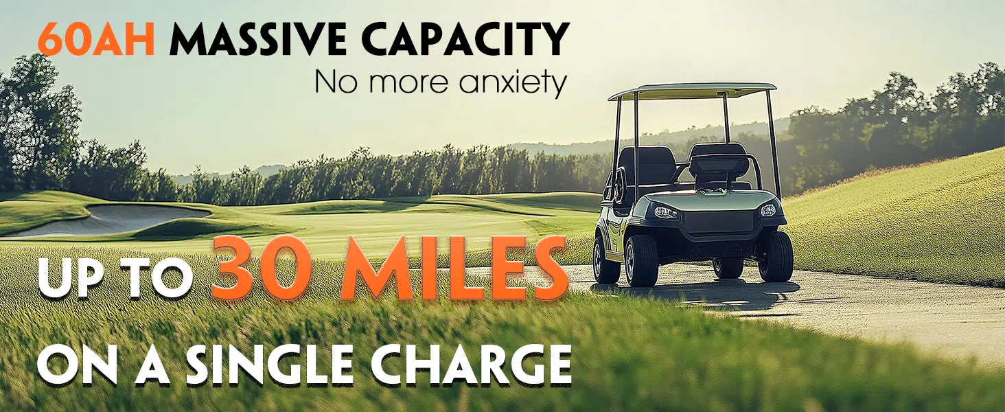 Cloudenergy 36V (38.4V) 60Ah LiFePo4 Golf Cart Battery With 20A Charger