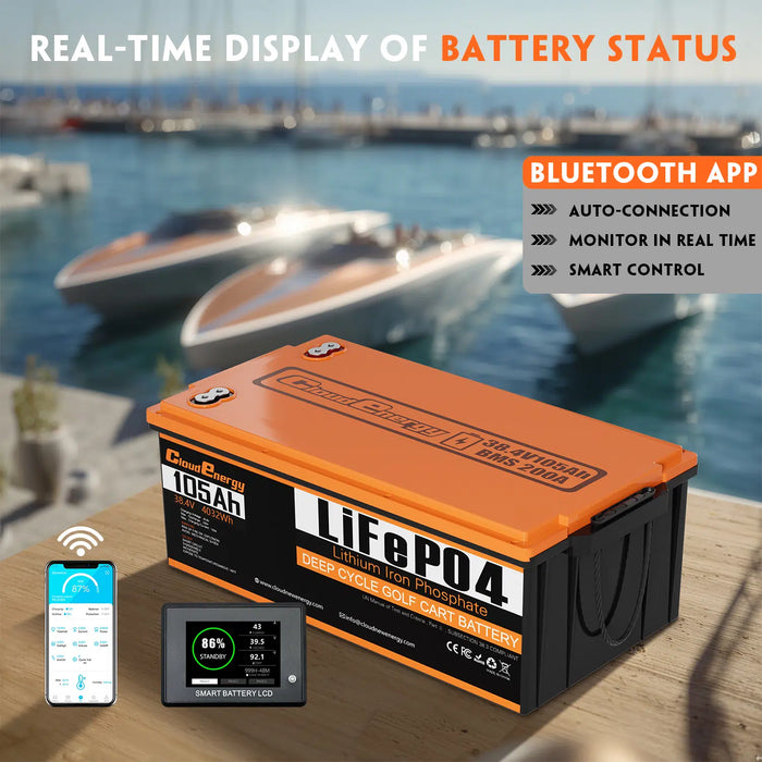 CloudEnergy 36V (38.4V) 105Ah LiFePO4 Marine MOD Battery