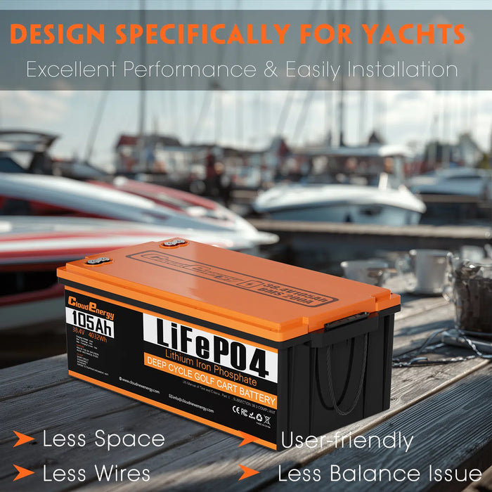 CloudEnergy 36V (38.4V) 105Ah LiFePO4 Marine MOD Battery