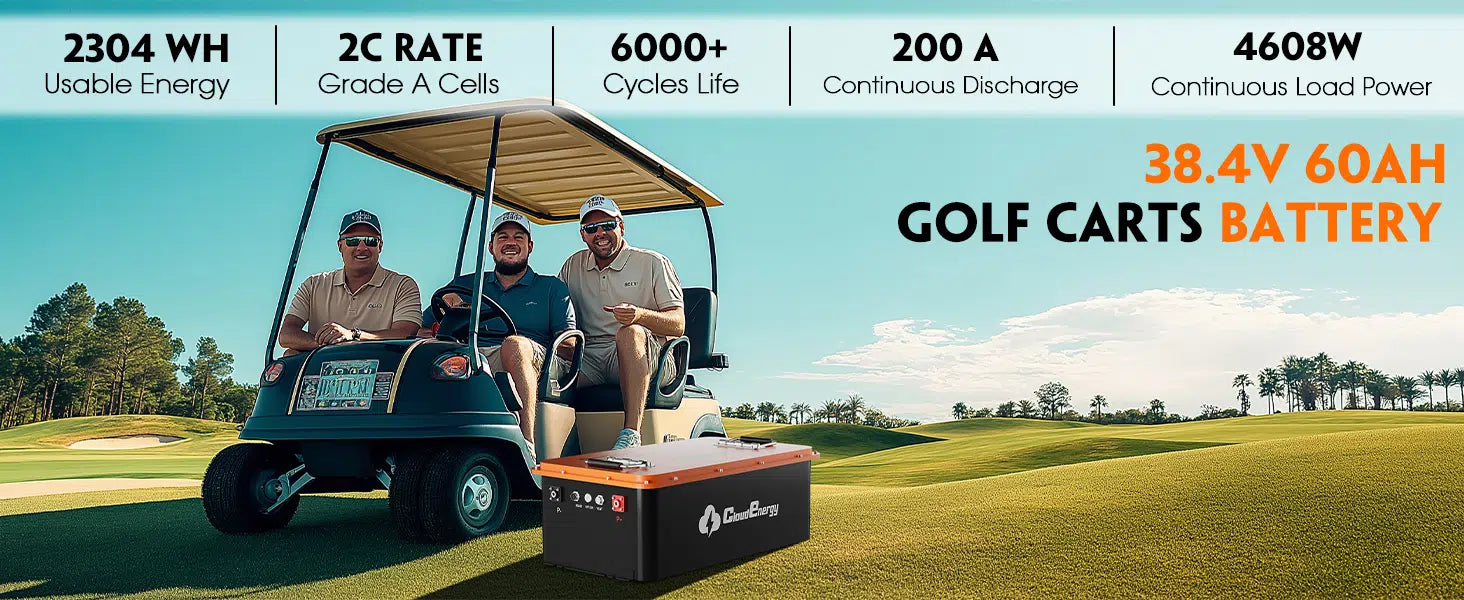 Cloudenergy 36V (38.4V) 60Ah LiFePo4 Golf Cart Battery With 20A Charger