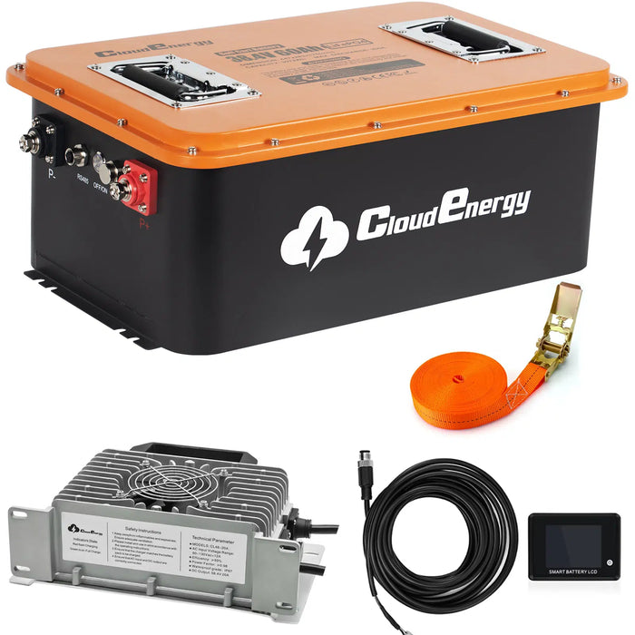 Cloudenergy 36V (38.4V) 60Ah LiFePo4 Golf Cart Battery With 20A Charger