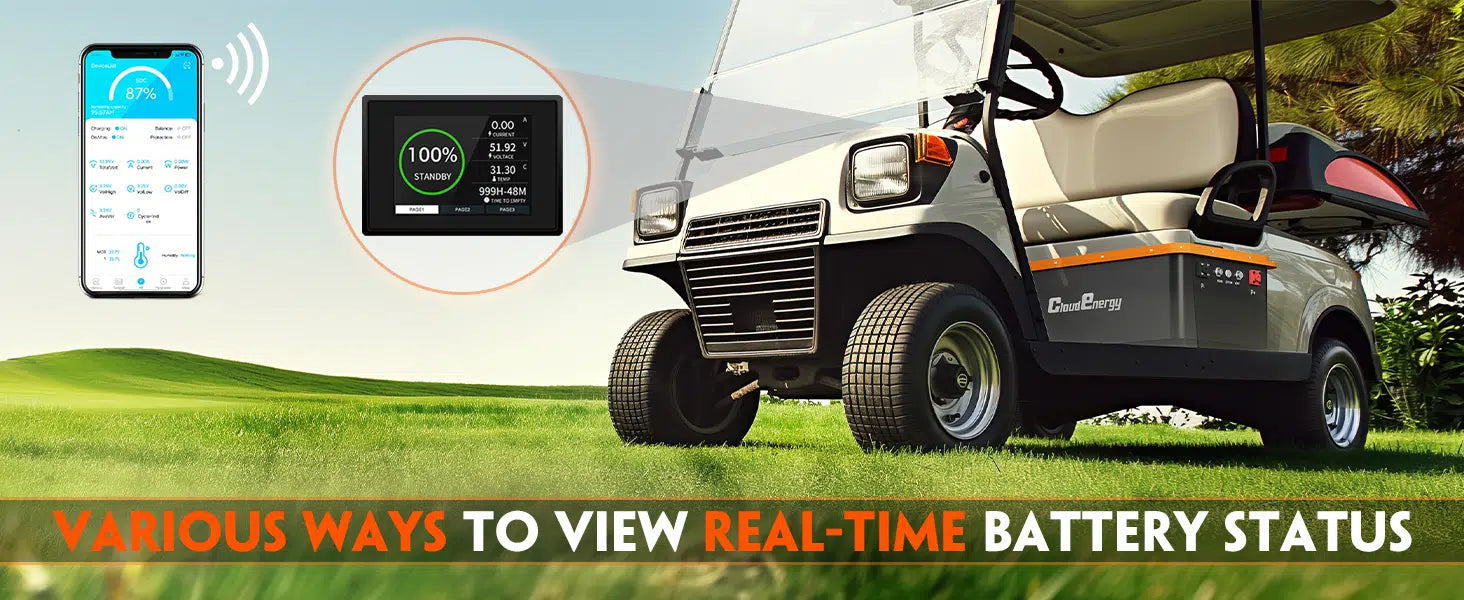 Cloudenergy 48V (51.2V) 100Ah LiFePo4 Golf Cart Battery With 20A Charger