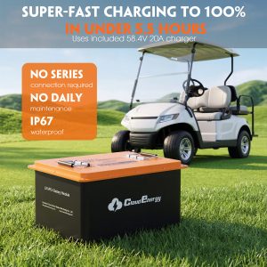 Cloudenergy 48V 120Ah LiFePO4 Deep Cycle Golf Cart Lithium Battery - Cube Design