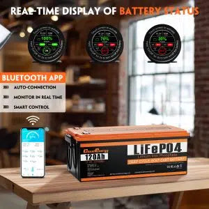 Cloudenergy 48V (51.2V) 120Ah LiFePO4 Golf Cart Battery — Circular Display MOD