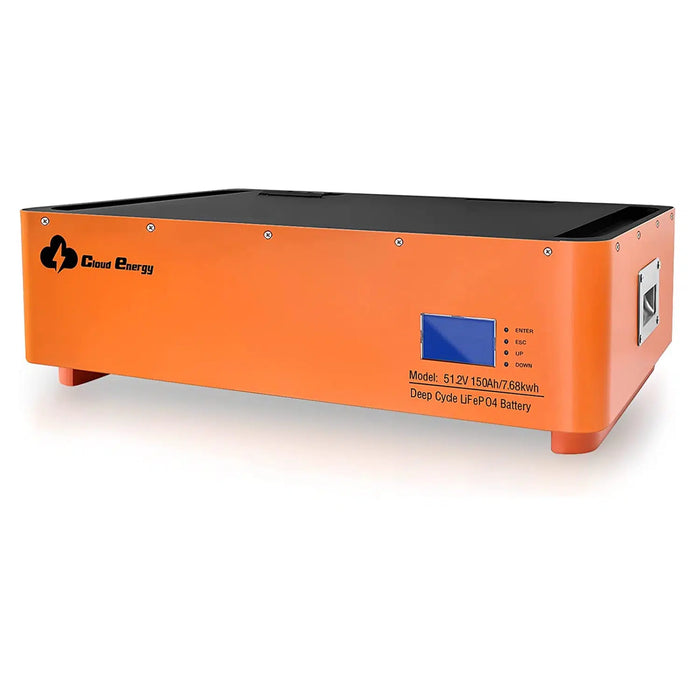Cloudenergy 48V 150Ah Stackable LiFePO4 Deep Cycle Rechargeable Battery (DD48V-150Ah-Stackable)