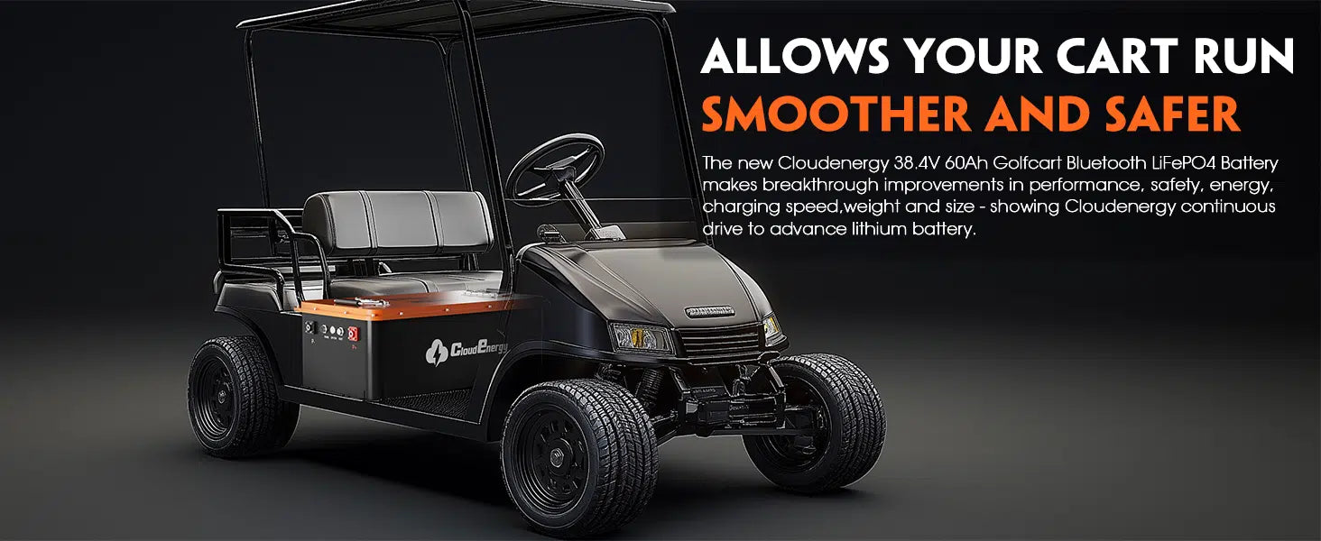 Cloudenergy 36V (38.4V) 60Ah LiFePo4 Golf Cart Battery With 20A Charger
