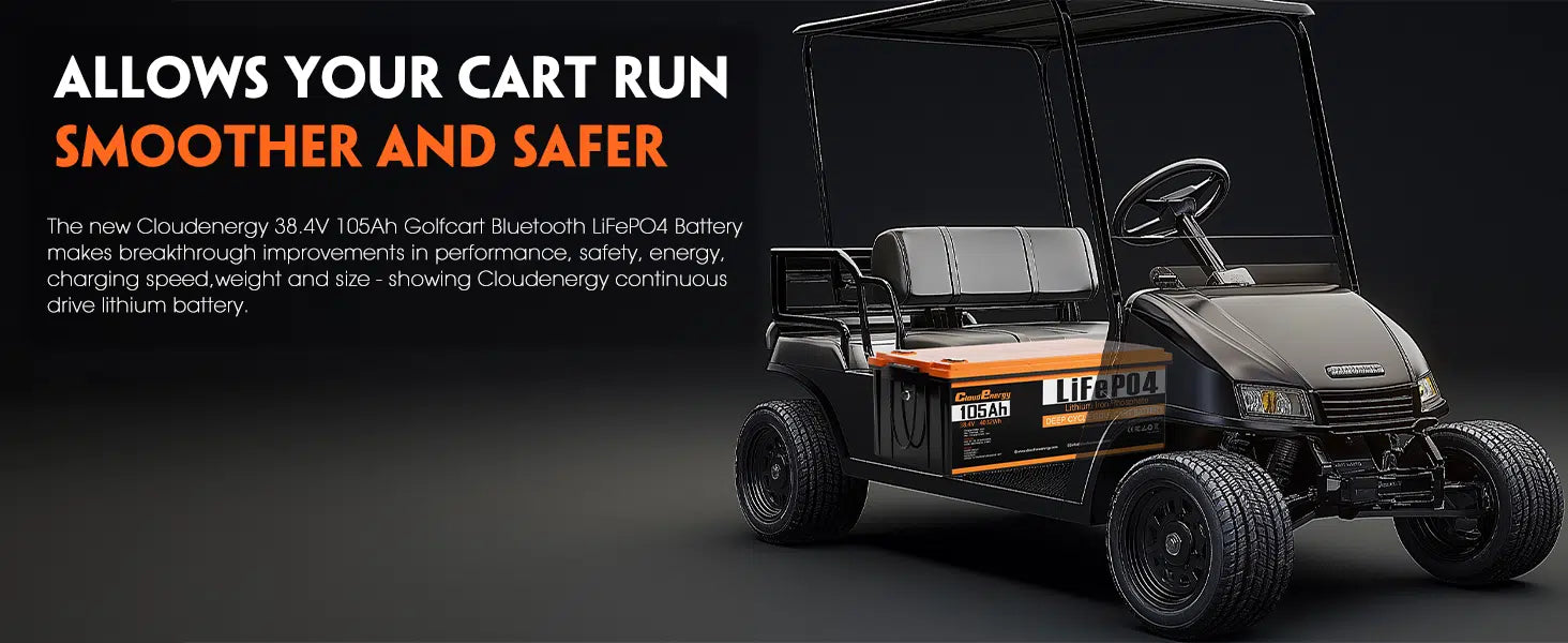 Cloudenergy 36V (38.4V) 105Ah LiFePO4 Golf Cart Battery