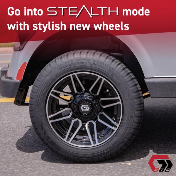 GTW 12" Stealth Gloss Black with Red Face Wheel