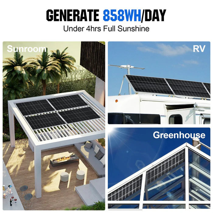 Eco-Worthy Bifacial 195W 12W Monocrystalline Solar Panel