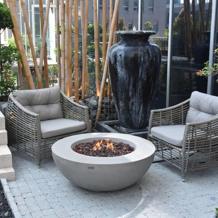 Elementi Lunar Round Concrete Fire Pit Bowl OFG101