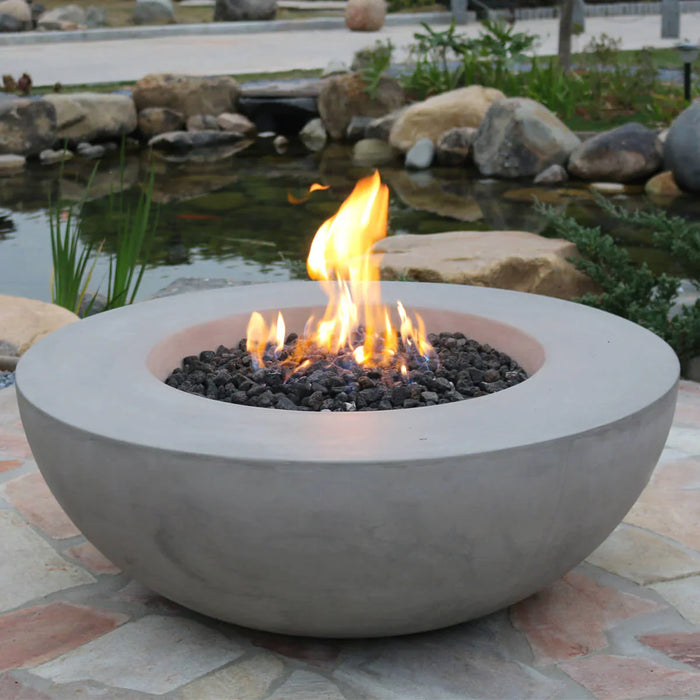 Elementi Lunar Round Concrete Fire Pit Bowl OFG101