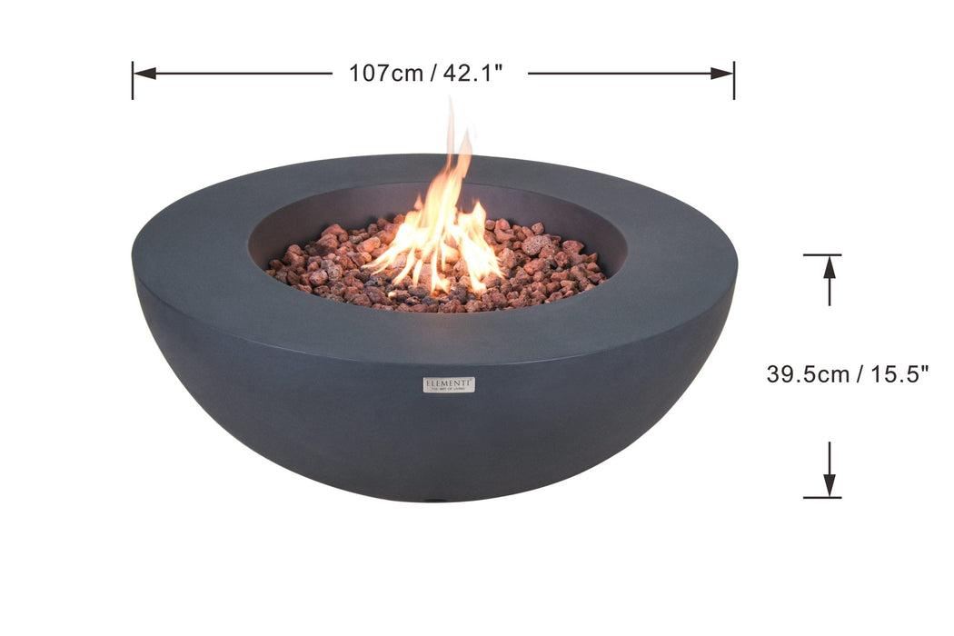 Elementi Lunar Round Concrete Fire Pit Bowl OFG101