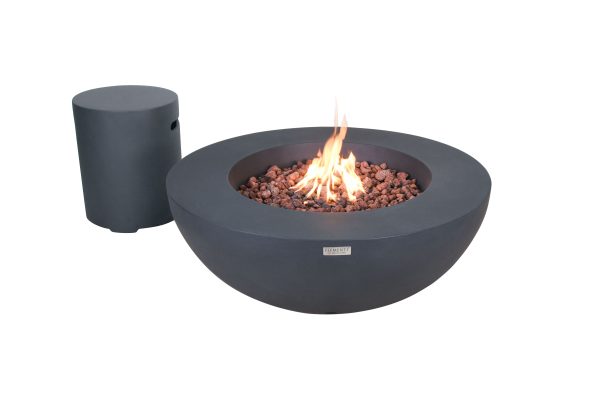 Elementi Lunar Round Concrete Fire Pit Bowl OFG101